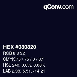 Código de color: HEX #080820 | qconv.com