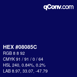 Color code: HEX #08085C | qconv.com