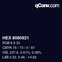 Color code: HEX #080921 | qconv.com