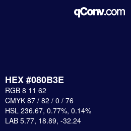 Color code: HEX #080B3E | qconv.com
