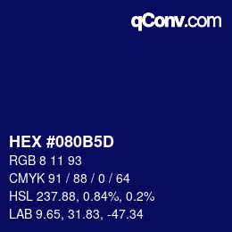 カラーコード: HEX #080B5D | qconv.com