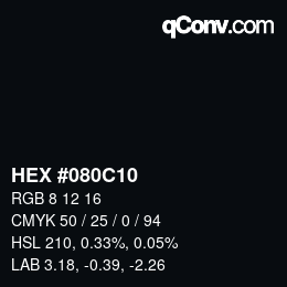 Color code: HEX #080C10 | qconv.com