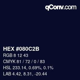 Color code: HEX #080C2B | qconv.com