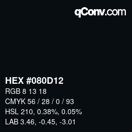 Color code: HEX #080D12 | qconv.com