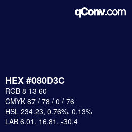 Color code: HEX #080D3C | qconv.com