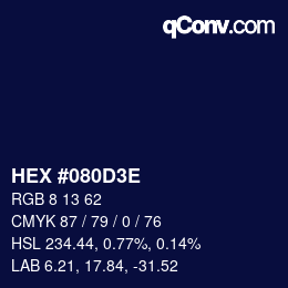 Código de color: HEX #080D3E | qconv.com
