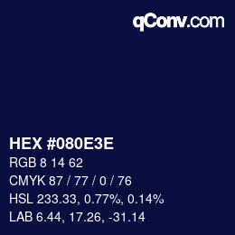Code couleur: HEX #080E3E | qconv.com