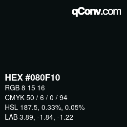 Color code: HEX #080F10 | qconv.com