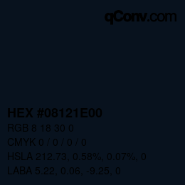 Color code: HEX #08121E00 | qconv.com