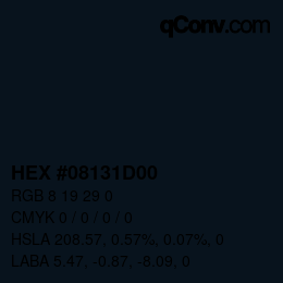 Color code: HEX #08131D00 | qconv.com
