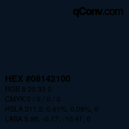 Color code: HEX #08142100 | qconv.com