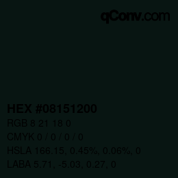 Color code: HEX #08151200 | qconv.com