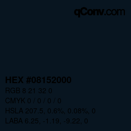 Color code: HEX #08152000 | qconv.com