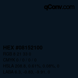 Color code: HEX #08152100 | qconv.com