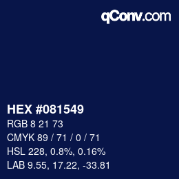 カラーコード: HEX #081549 | qconv.com