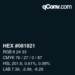 Color code: HEX #081821 | qconv.com