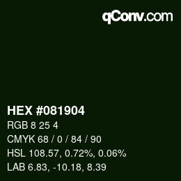 Color code: HEX #081904 | qconv.com