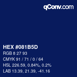 Color code: HEX #081B5D | qconv.com