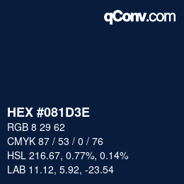 Color code: HEX #081D3E | qconv.com