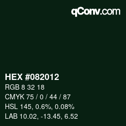 カラーコード: HEX #082012 | qconv.com