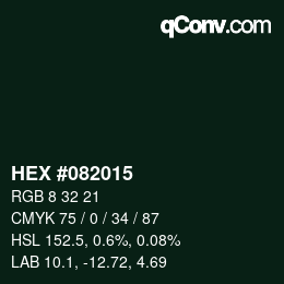 Color code: HEX #082015 | qconv.com