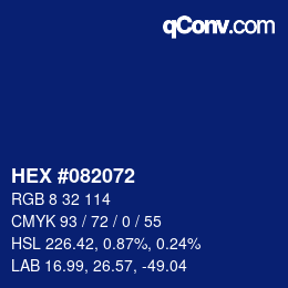 Code couleur: HEX #082072 | qconv.com
