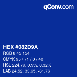 Color code: HEX #082D9A | qconv.com