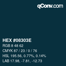 Código de color: HEX #08303E | qconv.com