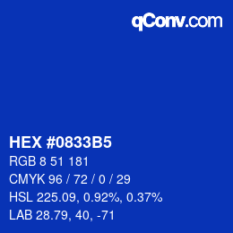 Color code: HEX #0833B5 | qconv.com