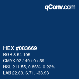 カラーコード: HEX #083669 | qconv.com