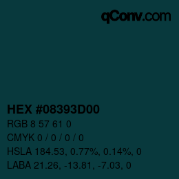 Código de color: HEX #08393D00 | qconv.com