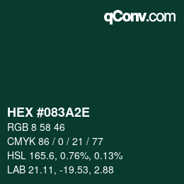 Color code: HEX #083A2E | qconv.com