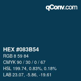 Color code: HEX #083B54 | qconv.com