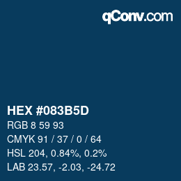 Color code: HEX #083B5D | qconv.com