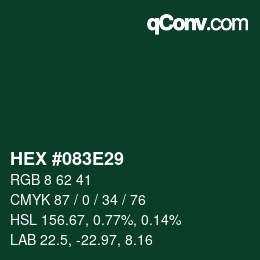 Color code: HEX #083E29 | qconv.com