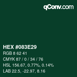 Código de color: HEX #083E29 | qconv.com
