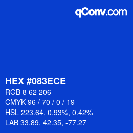 カラーコード: HEX #083ECE | qconv.com