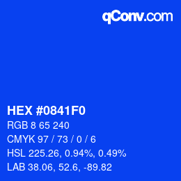 Color code: HEX #0841F0 | qconv.com