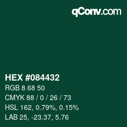 Color code: HEX #084432 | qconv.com