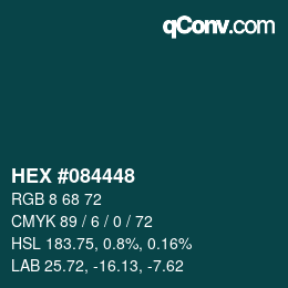 Color code: HEX #084448 | qconv.com