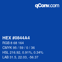 Color code: HEX #0844A4 | qconv.com