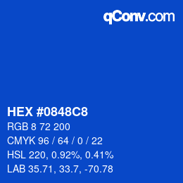 Color code: HEX #0848C8 | qconv.com