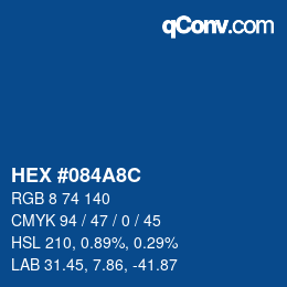 Color code: HEX #084A8C | qconv.com