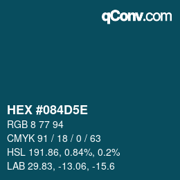 Color code: HEX #084D5E | qconv.com