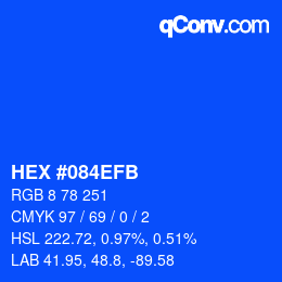 Color code: HEX #084EFB | qconv.com