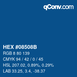 Color code: HEX #08508B | qconv.com