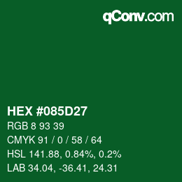 Color code: HEX #085D27 | qconv.com