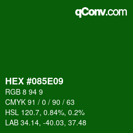 Color code: HEX #085E09 | qconv.com