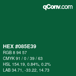 Color code: HEX #085E39 | qconv.com