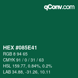 Color code: HEX #085E41 | qconv.com
